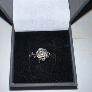 Sterling Silver Rose and Black Diamond Ring 💍 People’s Maleficent Collection